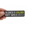 Silence Is Golden Duct Tape Is Silver Funny Iron on Patch shown on hand for size comparison
