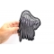 Silver Left Angel Wings Patch | Embroidered Patches Silver Angel Wing Patch, Large Back Patches for Vests shown on hand for size comparison