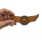 Orange Wings Motorcycle Patch, Motorcycle Patches shown on hand for size comparison