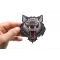 Small Wolf Patch | Embroidered Patches Small Wolf Iron on Patch shown on hand for size comparison