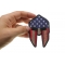 Spartan Helmet US Flag Patch Spartan Helmet US Flag Patriotic Iron on Patch shown on hand for size comparison