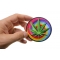 Sweet Leaf Marijuana Novelty Iron on Patch shown on hand for size comparison