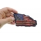 Tattered US American Flag Patch Small shown on hand for size comparison