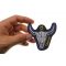 Taurus Skull Zodiac Sign Patch Taurus Skull Zodiac Sign Patch, Skull Patches shown on hand for size comparison