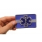 Thin White Line Blue Star Of Life Patch For EMS | Embroidered EMT Patches Thin White Line Blue Star Of Life Iron on Patch For EMS shown on hand for size comparison