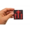 Three Crosses In Red Patch | Embroidered Patches Three Crosses In Red Christian Patch shown on hand for size comparison