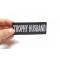 Trophy Husband Patch | Embroidered Patches Trophy Husband Patch shown on hand for size comparison