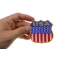 USA  Shield Flag Patch shown on hand for size comparison