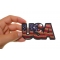 USA Vintage Patch Flag Patch | Embroidered Patches USA Vintage Patch Flag Patch shown on hand for size comparison