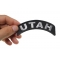 Utah Patch Iron on State Rocker shown on hand for size comparison