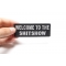 Welcome To The ShitShow Fun Patch | Embroidered Patches Welcome To The ShitShow Fun Funny Iron on Patch shown on hand for size comparison