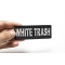 White Trash Patch | Embroidered Patches White Trash Patch shown on hand for size comparison