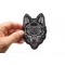 Wolf Small Iron on Patch Wolf Sew on Patch for Vests shown on hand for size comparison