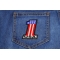1 USA Patriotic Iron on Patch shown on jeans