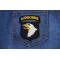 101st Airborne Patch shown on jeans
