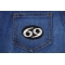 69 Patch Oval | Embroidered Patches 69 Patch shown on jeans