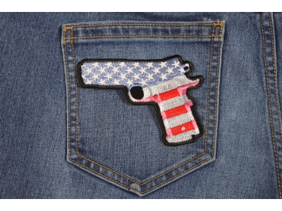 9 Mm Gun With US Flag Patch