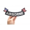 Airborne Large Lower Rocker Patch With Flags | US Army Military Veteran Patches Airborne Patch, US Flag Large Rocker Patch shown on hand for size comparison