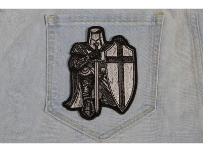 Black And White Crusader Knight Small Patch