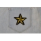 Black and Yellow Star Patch shown on jeans