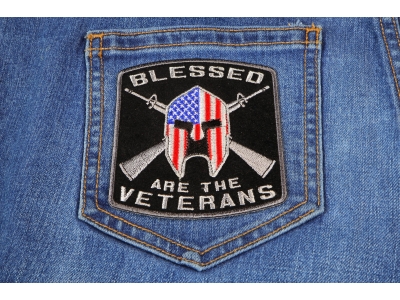 Blessed Are The Veterans American Flag Spartan Patch