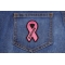 Breast Cancer Survivor Pink Ribbon Patch | Embroidered Patches Breast Cancer Survivor Pink Ribbon Patch shown on jeans
