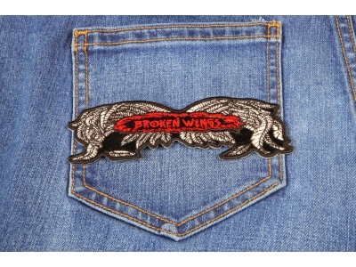 Broken Wings Patch Small | Embroidered Biker Patches