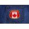 Canadian Shield Patch - Canada Flag | Embroidered Patches Canadian Shield Patch - Canada Flag shown on jeans