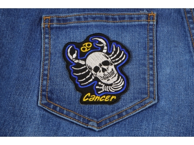 Cancer Skull Zodiac Sign Patch