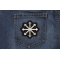 Chaos Arrows Patch Chaos Arrows Iron on Novelty Patch shown on jeans