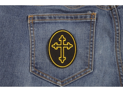 Christian Cross Oval Patch | Embroidered Patches