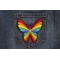 Colorful Butterfly Patch | Embroidered Patches Colorful Butterfly Patch shown on jeans