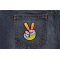 Colorful Peace Fingers Hand Sign Iron On Patch Colorful Peace Fingers Hand Sign Novelty Iron on Patch shown on jeans