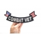 Combat Vet Large Lower Rocker Patch With Flags | US Marine Corps Military Veteran Patches Combat Vet Patch, US Flag Large Rocker Patch shown on hand for size comparison