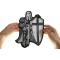 Crusader Kneeling Knight Black White Large Back Patch Kneeled Knight Patch, Large Christian Back Patches shown on hand for size comparison