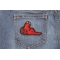 Devil Girl Patch | Embroidered Patches Devil Girl Patch shown on jeans