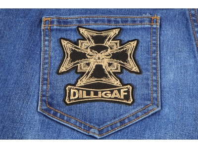 Dilligaf Skull Biker Patch | Embroidered Biker Patches