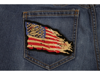 Don't Tread on Me Tattered US Flag Patch