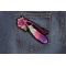 Feather And Rose Pink Patch | Embroidered Patches Feather and Rose Pink Patch shown on jeans