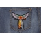 Feathers and Arrows Embroidered Patch Winged Feathers Patch shown on jeans