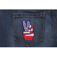 Finger Peace US Flag Patch | Embroidered Patches Finger Peace US Flag Patch | Embroidered Patches