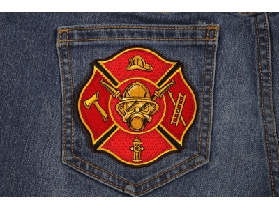 Fire Fighter Axe Ladder Hydrant Cap Patch | Embroidered Patches