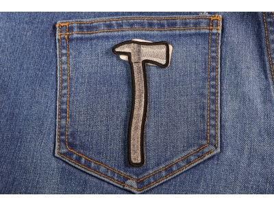 Firefighter Axe In Silver Metallic Patch | Embroidered Patches
