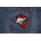 Fireman's Best Friend Small Patch | Embroidered Patches Fireman's Best Friend Small Iron on Patch shown on jeans