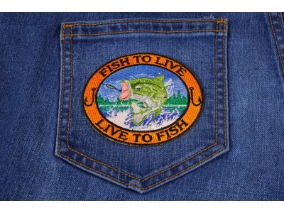 Fish To Live Bass Patch For Fishermen | Embroidered Patches