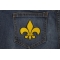 Fleur De Lis Patch shown on jeans