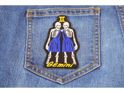 Gemini Skull Zodiac Sign Patch