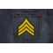 Green and Yellow Sergeant Chevron Patch  Sergeant Patch Chevron shown on jeans