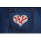 I Love NY Heart Patch shown on jeans