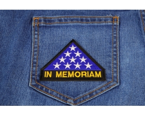 In Memoriam Folded Flag Patch | US Military Veteran Patches
